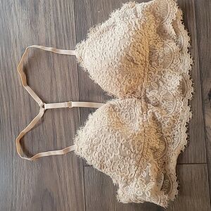 Aerie Nude lace bralette. Razorback Style, Size Small, Slightly Padded